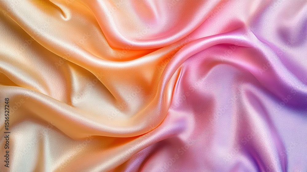 Obraz premium Texture of wet silk iridescent on a neutral color background.