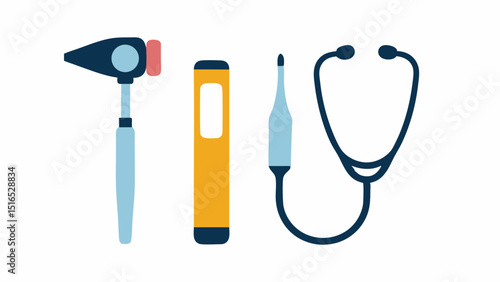 Medical instruments symbolize checkups diagnosis and wellness a visual metaphor for healthcare with a flat