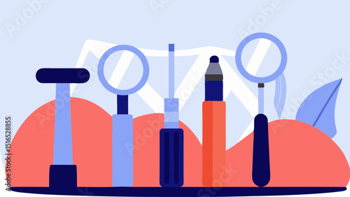 Tools laid out for a new DIY project symbolizing preparedness and the start of a creative endeavor with flat