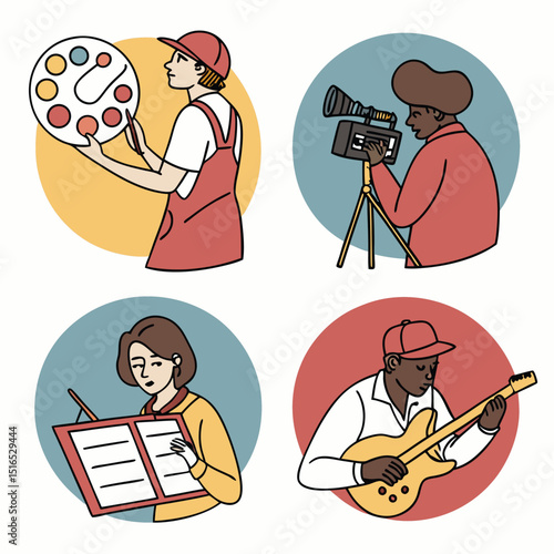 artists   creatives flat icons.eps