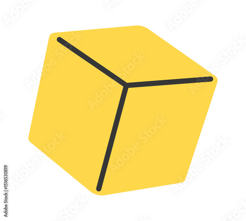 Yellow cube kids toy cartoon