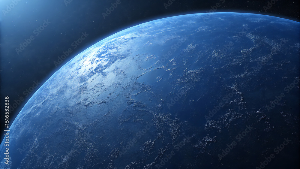 Obraz premium Stunning Planetary Visualization: A Beautiful Blue World in Space