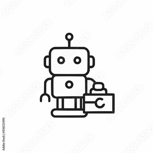 Minimal robot with toolbox — service robot.