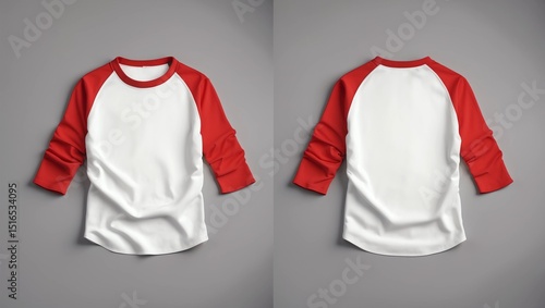 Wallpaper Mural Men's slim-fitting long sleeve baseball shirt. Red Mock-up design template for branding Torontodigital.ca