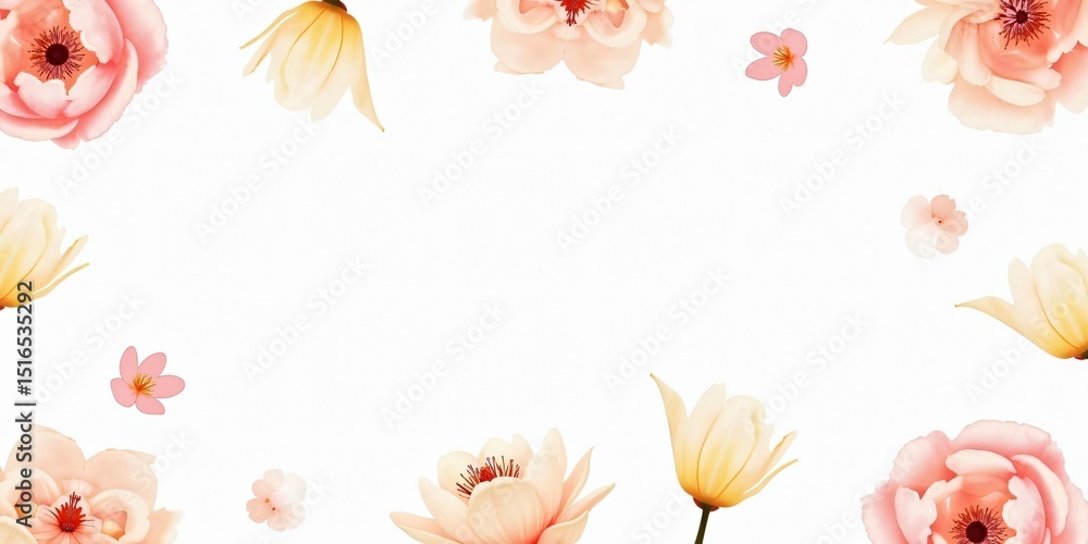 Obraz premium Spring Floral Watercolor Illustration