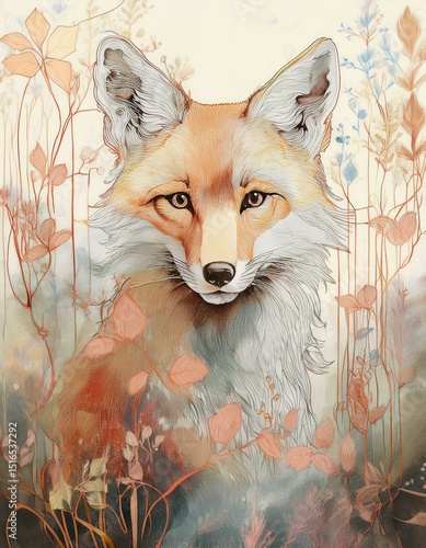 Generated image Beautiful red fox in the wilderness