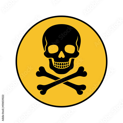 Danger Skull and Crossbones Icon A Circular Warning Symbol