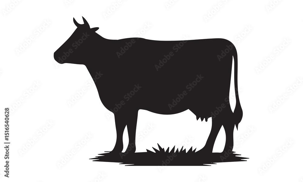 Fototapeta premium Cow vector silhouette.