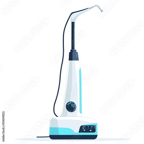 Dental Water Flosser Device in White and Blue for Oral Hygiene and Dental Care on White Background