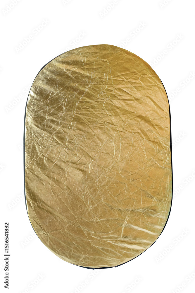 Fototapeta premium Reflector gold light for photography on white background.