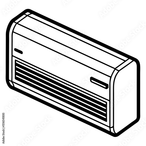 air-conditioned line art vector