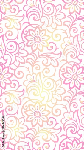 seamless pattern with pink flowers