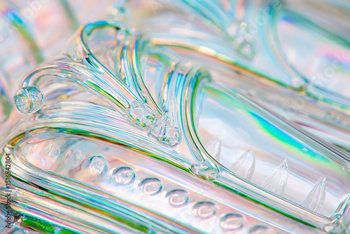 Iridescent glass abstraction with liquid textures