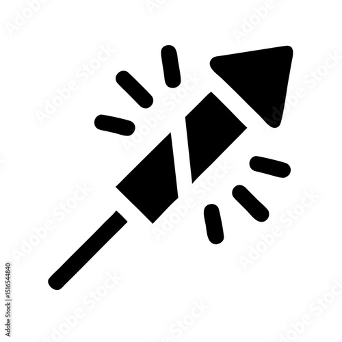 Firework Rocket Icon Symbolizing Celebration and Festivities for Blogs, Websites, Invitations, and Social Media Posts  