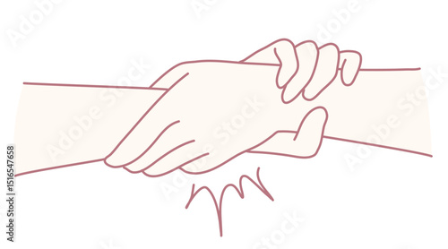 An illustration of hands gripping each other, symbolizing unwavering support and solidarity between people