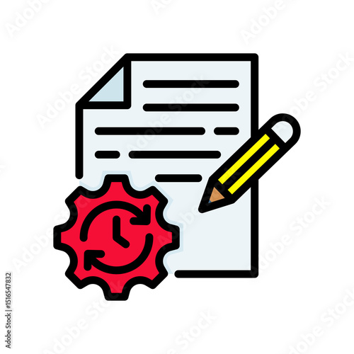 Time Log lineal color icon