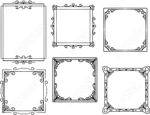 luxury frame vintage bundle line art