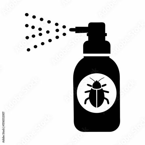 Pest Control Spray Bottle Vector Icon.