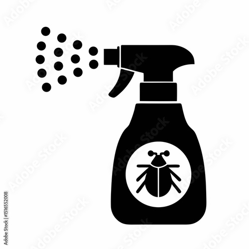 Pest Control Spray Bottle Vector Icon.