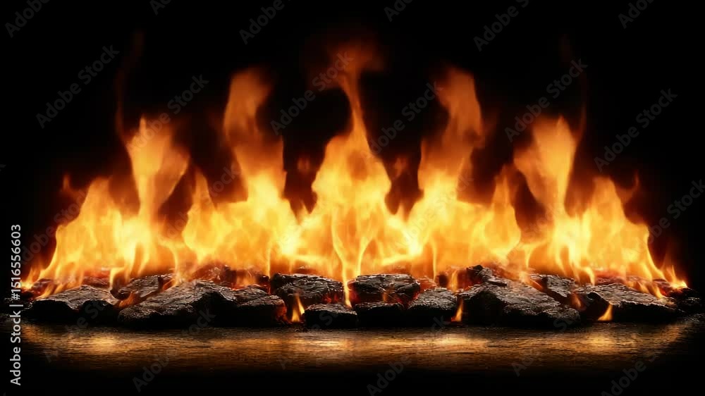 Seamless Fire Loop Animation for Visual Effects and Dynamic Backgrounds on Black Seamless Fire Loop Animation for Visual Effects and Dynamic Backgrounds on Black