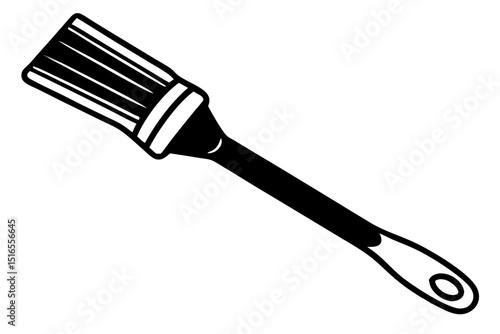 Paint brush vector silhouette illustration isolated on white background