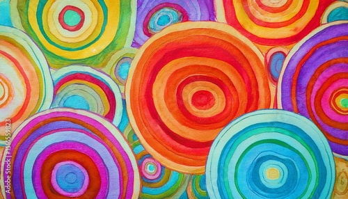 Generated image Abstract art colors of red, orange, yellow and turquoise 