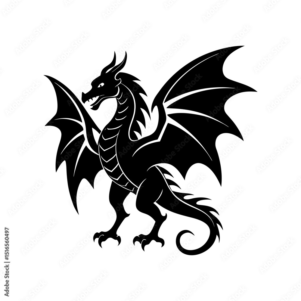 dragon crest wings vector silhouette dragon crest wings vector silhouette