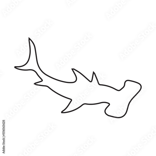 hammer fish line icon