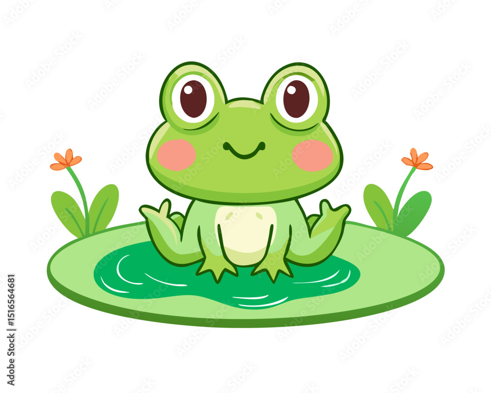 Fototapeta premium green frog on a white background