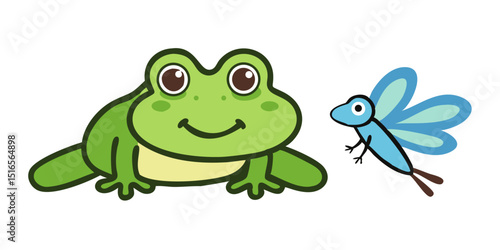 green frog on white