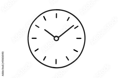 Simple clock design showing time in a minimalistic style with black outlines and white background