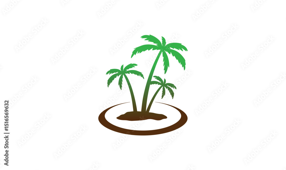 Obraz premium Travel logo, palm tree logo vector