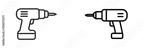 Two different styles of power drills on a plain background showcasing their design and function in construction tasks