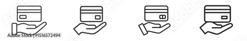 Hand holding credit cards in a minimalistic design on a plain background, illustrating digital payment concepts in modern finance