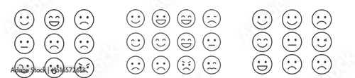 Various expressions displayed through simple emoticons representing different feelings and moods in a colorful layout