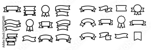 Collection of decorative banners and ribbons for creative projects and graphic design applications