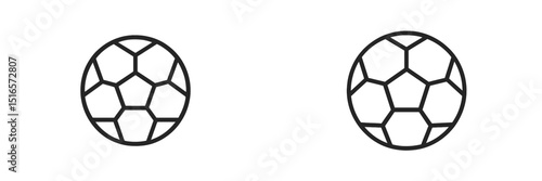 Two minimalist soccer ball designs featuring hexagonal patterns on a simple background