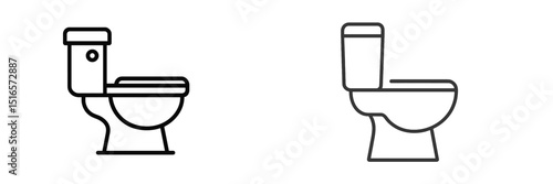 Common toilet designs displayed side by side in a simple line art style for comparison