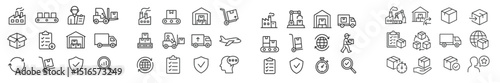 Icons representing logistics, shipping, and supply chain management for business operations