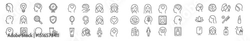 Icons representing various aspects of beauty and self-care in a minimalist style arranged in a grid format