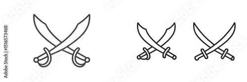 Crossed swords illustration symbolizing battle, conflict, and historical warfare with a clean and minimalist design