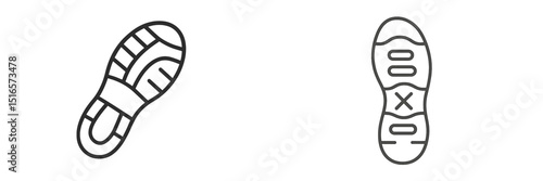 Different styles of running shoes soles displayed side by side in a simple illustration for footwear design analysis