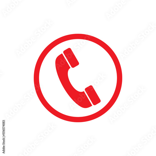 Phone Red Vector Sign ICON