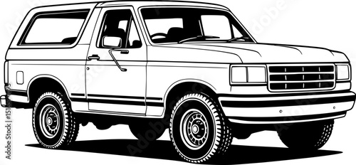 old SUV truck vector