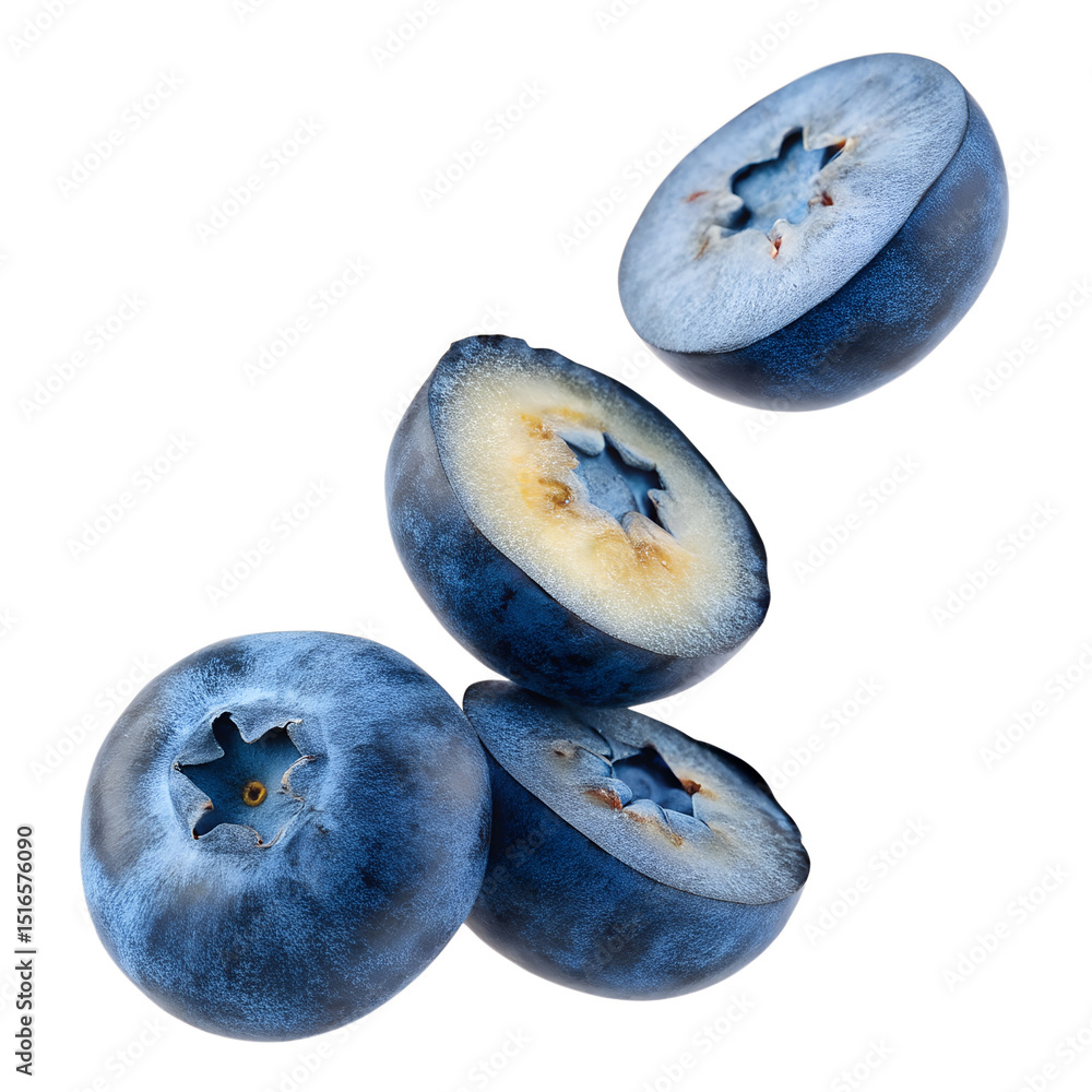 Obraz premium blueberries, fresh ripe blueberries, close-up shot of blueberries, natural lighting, food photography, detailed and realistic, high resolution 