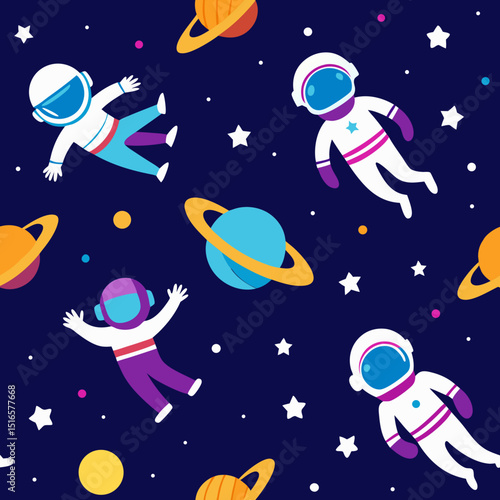 seamless astronaut floating pattern   spacewalk po.svg