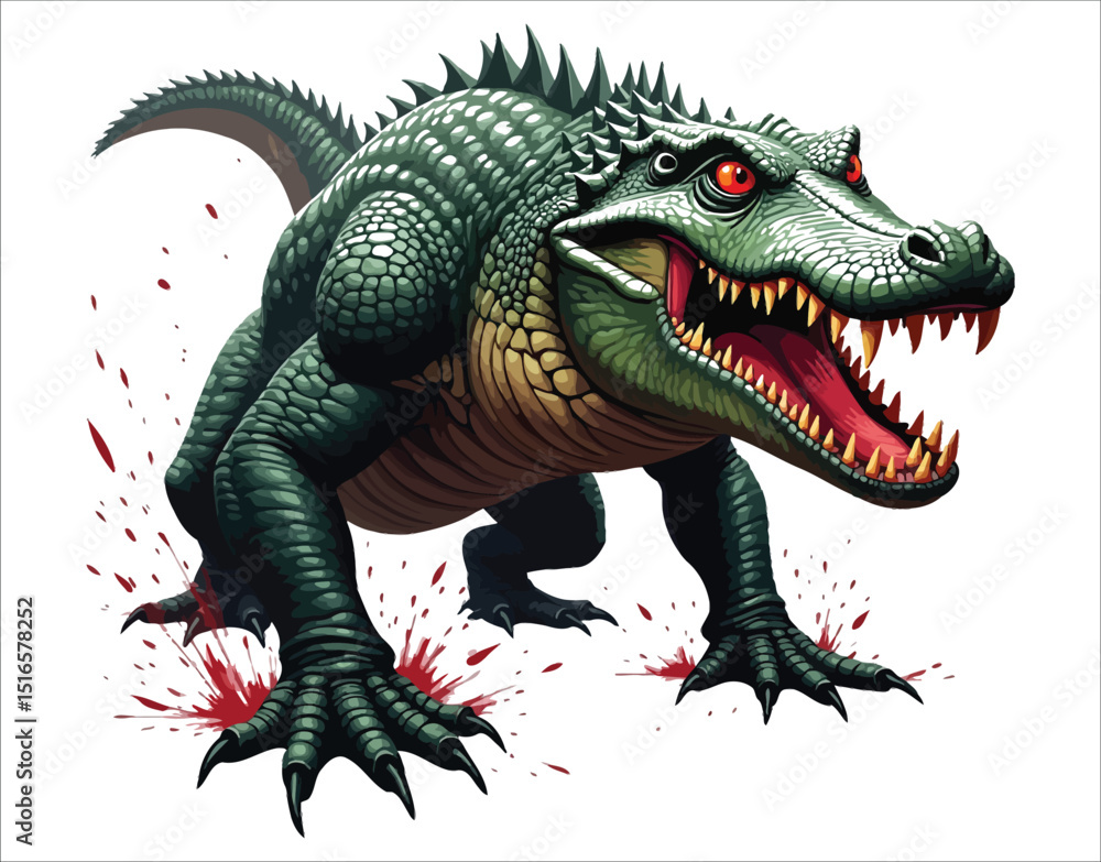 Obraz premium Aggressive Crocodile Silhouette for Hunting and Outdoor Concepts