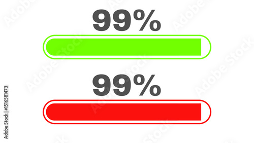 99 Percent  colourful Progress loading bar
