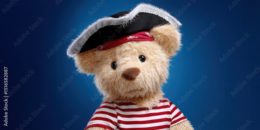 Obraz premium photo of teddy bear dressed like pirate 