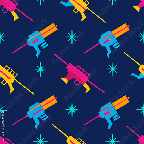 seamless laser gun pattern   futuristic blasters 